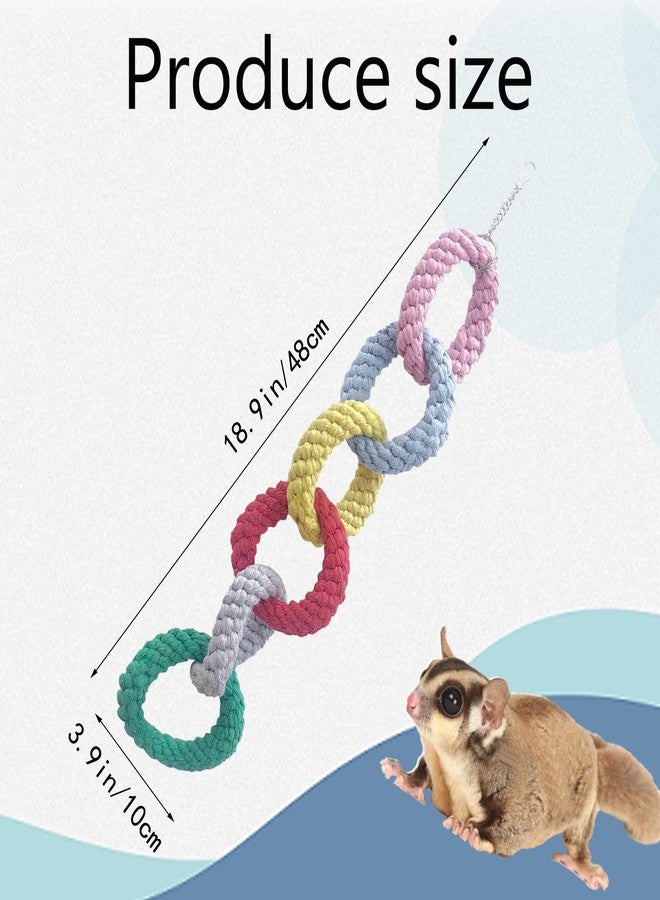 TTFdacai Sugar Glider Hanging Six-Ring Climbing Toys,Sugar Glider Swing Toys,Sugar Glider Climbing Rope Cage Accessories for Sugar Glider Ferret Hamster Squirrel Chinchilla Parrots Climbing Exercising - Image 2